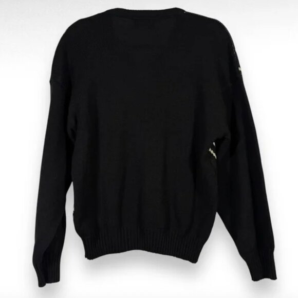 Vintage Wool Sweater Black Academia Slouchy Eclectic Grandpa Size Large - Picture 6 of 8